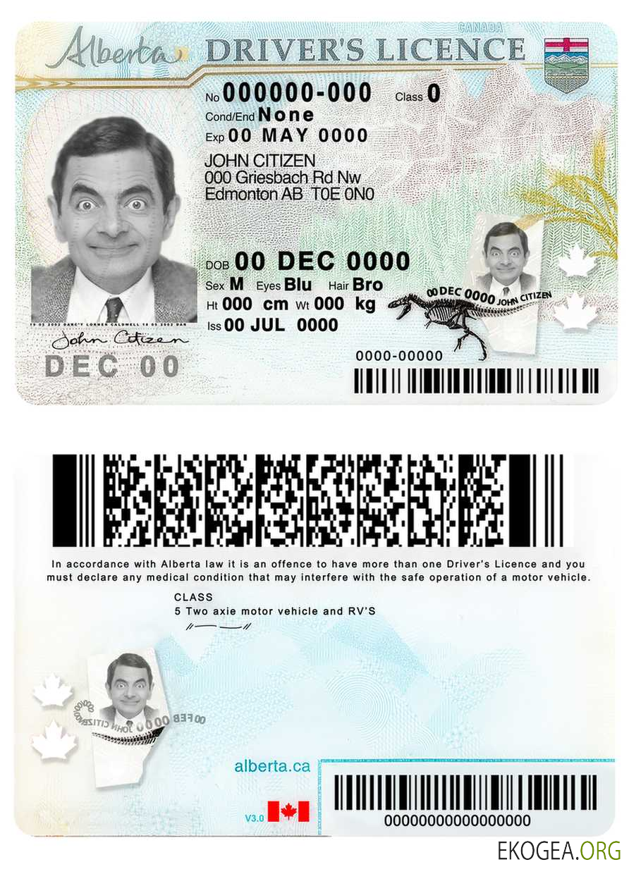 Canada Alberta province driving license